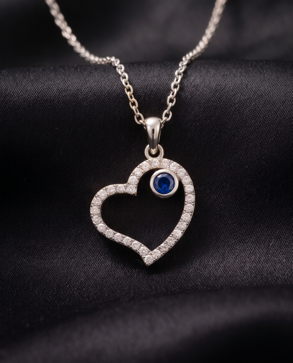 Hearts With Birthstones Pendant