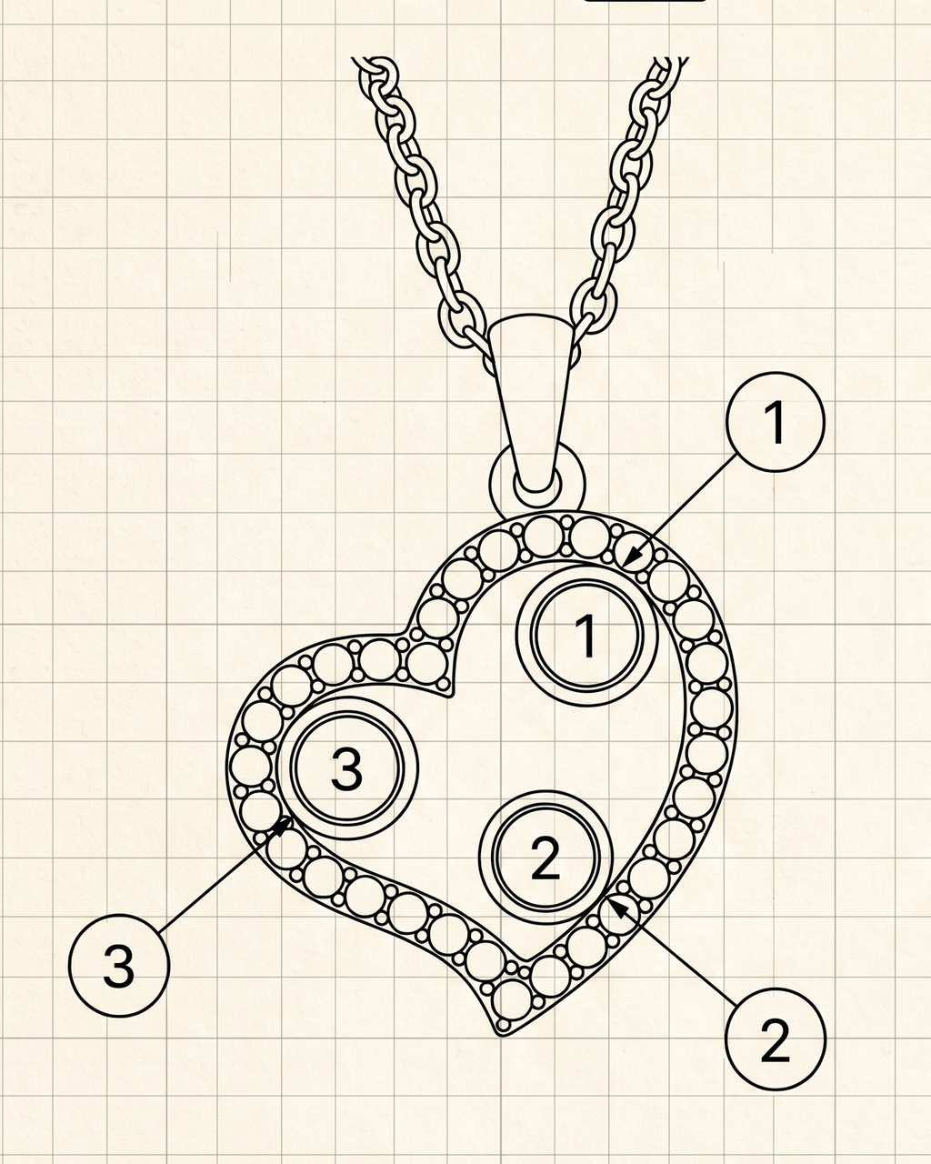 Hearts With Birthstones Pendant